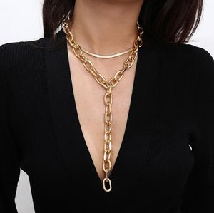 Neue ins Mode-Luxus-übertriebene mehrschichtige Gliederkette mit langem Anhänger-Choker-Statement-Designer-Halskette für Frauen und Mädchen1314764