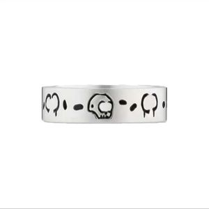 Markendesigner Ring für Frauen Unisex Liebesringe Herren Ghost Skull Vintage Silber Buchstaben G Circlet Homme Bague Bijoux Schmuck mit Kasten