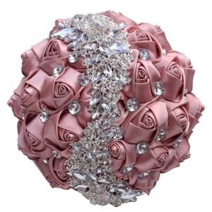 Wedding Flowers Hand Made Rhinestones Bouquets Bridesmaid Holding Artificial Accessories W445