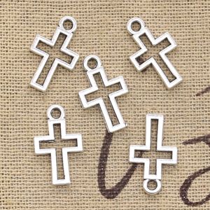 50pcs Charms Cazibe Güzel Cross 17x10mm Antika Gümüş Renkli Soylar Diycrafs Bulgular Yapım Tibet Mücevherat