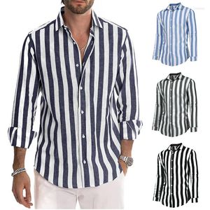 Männer Casual Hemden Frühling Männer Gestreifte Blusen Langarm Social Fomal Für Dünnes Kleid Elegantes Hemd Männlich Normal Top Mann kleidung