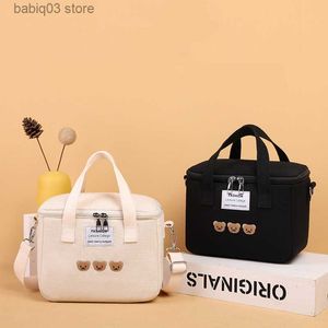 Borse per pannolini Borsa per pannolini piccola madre Borse per pannolini Orso impermeabile Ricamo Isolamento termico Borsa per la mamma Borse per la conservazione degli alimenti Borsa Bento moda T230526