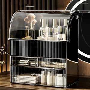 Storage Boxes Multilayer Black Makeup Organizer Empty Skincare Box Acrylic Nail Polish Organizador Maquillaje Room