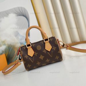 10A Mirror Quality Designers Nano Seepdy Bag 16cm Womens Handle Handag Brown Coated Canvas Purse Luxury Pillow Bags Crossbody Shoulder Leather Strap Bag With Box