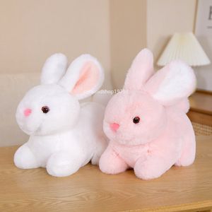 15cm Real Life Fluffy Rabbit Plush Toy Lifelike Bunny Doll Soft Stuffed Animal Pendant Key Chain Birthday Gift for Children Kids school bag pendant