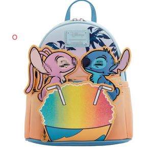 INS Kawaii Cartoon Design PU Leather Zipper Backpack loun ge Double Shoulder Bag Student Backpack Festival Gift