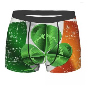 Zasłabiniki irlandzkie Shamrock Ireland Flag Flag Bokserki do Homme 3D Print Mężczyzna St Patricks Day Biecid Metties