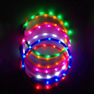 LED Dog Collar Light up USB Rechargeable Glowing Night Safety Pet Collars Necklace Band for Small Medium Large