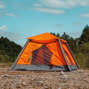 Tält och skyddsrum Uppblåsbar tält Automatisk vattentät 2 3 4 People Camping Air Tent Folding Cube Fishing Winter Summer Tourism Green Roof 230526