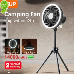 New REUP 14000mAh portable camping fan Ceiling fan USB outdoor Led light tripod fan Rechargeable multifunctional mini fan