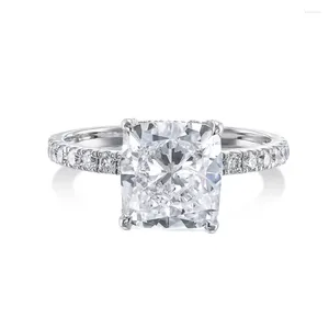 Cluster Rings Real CVD Lab Created VS1 EF 1 CT CUSHION CUT DIAMOND SOLITAIRE RING 14K VIT GULD