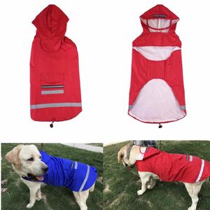 Odzież dla psów P24 Duży płaszcz przeciwdeszczowy wodoodporne z kapturem kurtki przeciwdeszczowe odblaskowe ubrania do Golden Retriever Labrador 3xl-5xl