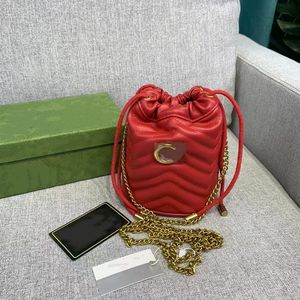 Luxurys designers mode marmont väska mini hink väska vågmönster satchel axel väska kedja handväskor crossbody handväska läder klassiska tote ryggsäck väskor