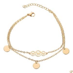 Braccialetti con ciondoli Bracciale a farfalla in acciaio inossidabile Libellula Amicizia Regali regolabili in oro per accessori per gioielli da donna Drop Deli Dhkoc