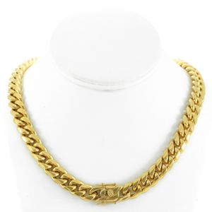 Catena da uomo Cuban Miami Link 30 pollici Vero oro 18 carati su acciaio inossidabile 12 mm