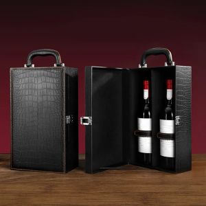 Luxo ZTP para garrafas de vinho Caixa de apresentação de vinho tinto malas portáteis de transporte de champanhe