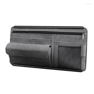 Car Organizer Sun Visor Storage Bags For Cars Pouch With Zipper Cards License Registration Pen Glasses Document