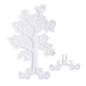 Jewelry Pouches Tree Organizer Resin Molds For Casting Ring Holder Silicone Necklace Earring Display Stand