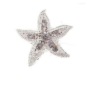 Spille 30mm Starfish strass perla fibbia per inviti di nozze