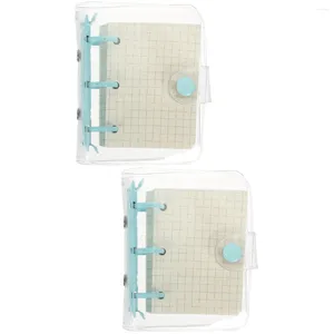 2x Portable Lovely 3 Ring Binder Notebook Loose-Leaf Small Notepad Creative for Office Home Decor Gift