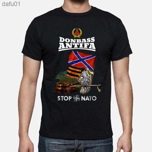 T-shirty męskie Donbas Anti-Fa. Zatrzymaj koszulkę NATO. Summer bawełniany krótkie rękawe mens t shirt nowa s-3xl L230520