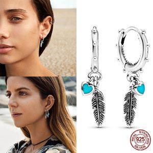 Neue Heiße Federn Hängen Ohrringe 925 Sterling Silber Schmuck Für Frau Machen up Mode Weibliche Ohrringe Partei Schmuck