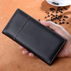 Wallets Wallet Men's Genuine Leather Long Multi-card Top-layer Large-capacity Ultra-thin Business Money Clip