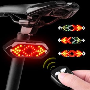 Bike Lights Smart Light Remote Control Turn Signal Bicycle LED USB Chargeable Waterproof Taillight With Horn Safety Warning