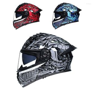 Motorcycle Helmets Filp Up Helmet Cascos Para Moto Casco Perro Printed Full Face Racing Dual Lens Scooter Built-in Sun Visor