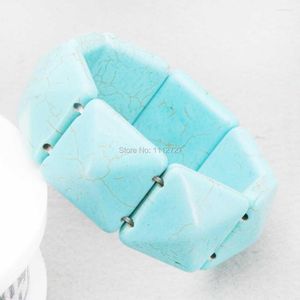 Странд 25 мм счастливчика индейка Howlite Chalcedony полу готовый каменный браслет бусинки запясть