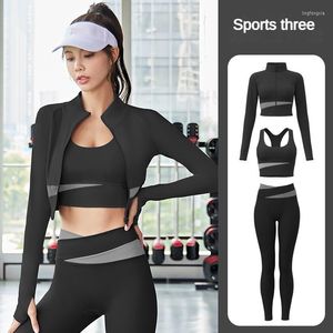 Aktiv-Sets, Fitnessstudio, Sportbekleidung für Damen, Yoga-Set, Trainingsanzug, zweiteiliger nahtloser Anzug