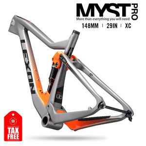 자동차 트럭 랙 Lexon 자전거 프레임 XC 시험 크로스 컨트리 자전거 프레임 Carbon Mountain Full Suspension 29ER 부스트 프레임 세트 Rockshox 230525