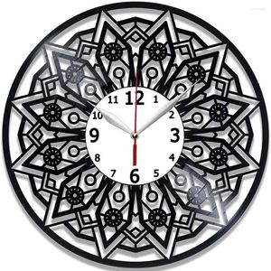 Wall Clocks Mandala Record Clock 12 Inch - Gift For Girl Idea Woman Handmade Home Decor