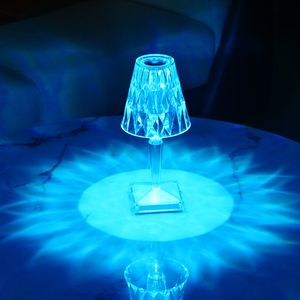 Kristalllampe, Farbwechsel-Touch-Lampe, Diamantlampe, dekorative Glaslampe für Schlafzimmer, Wohnzimmer, Heimdekoration, kreative RGB-Lampe, Acryl-Nachtlicht, warmweiß, USB