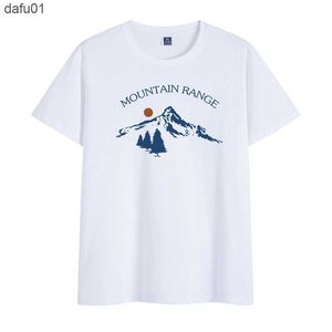 Camisetas masculinas T-shirt Men Mountain Range Tops gráficos Casual Roupas estéticas Verão Summer S-6XL Tirmadora Male L230520 L230520