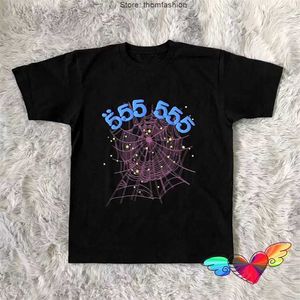 2023 Foam Print Sp5der Angel T-Shirt Men Women 1 جودة عالية العنكبوت الرسومية 555555 Tee Hip Hop Tops قصيرة الأكمام