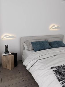 Lampa ścienna minimalistyczna sypialnia salon kratka tło tło schody krajobrazowe przejście atmosfera nocna