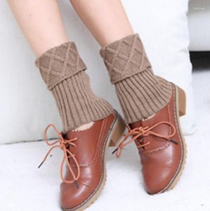 Women Socks Crochet Winter Outdoor Elastic Boot Cuffs Lady Soft Short Knitted Toppers Ankle Protection