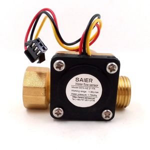 Flow Meter Switch Control Counter Indicator Hall Flow Level Sensor Flowmeter Water Heater DN15 G1/2'' Brass