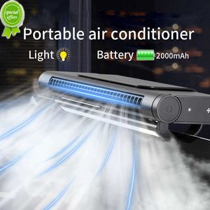 New Portable Air Conditioner Rechargeable Electric Fan Adjustable Cooler with Night Light Office Quiet Ceiling Fan Hanging on Screen