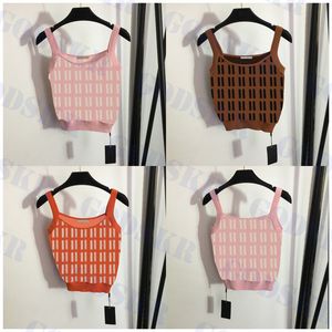 Letter Knitted Strap Tank Top New Womens Tops Sexy Elastic Tanks Ladies Clothing Three Colors