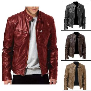 Herrenjacken Schwarz/Braun/Khaki/Rot Lederjacke Hochwertige, dicke Langarmjacke für Männer, Jungen, Jugendliche