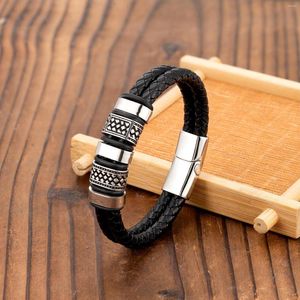 Bracelets de charme vintage European e American Classic Men's Personalized Leather Bracelet