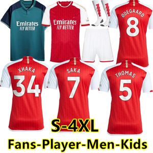 Smith Rowe G.Jesus Saka Soccer Jerseys Saliba 23 24 Fans Version Version Odegaard Martinelli 2023 2024 Nketiah Football Комплекты Мужские детские женщины устанавливают униформу S-4XL