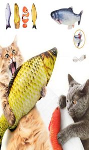 Elektrikli Oyuncak Balık USB Şarj Cihazı İnteraktif Gerçekçi Pet Kediler Çiğneme oyuncaklar Disket Balık Kediler için Oyuncak Evcil Hayvan Malzemeleri W007141090027