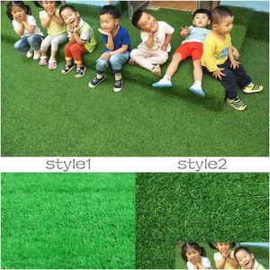 Decorative Flowers Wreaths 1 Square 15Mm Thickening Artificial Grass Turf 50Cmx200Cm Indoor Outdoor Garden Lawn Landscape Syntheti Dhje0