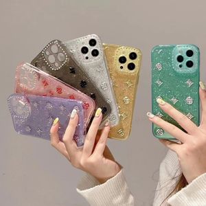 luxury Phone cases iPhone 14 plus 11 12 13 pro max Fashion Designer Glitter Pink Diamond Lens Protection Case