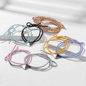 Charm Bracelets Simple Love Pendant Rubber Band Hair Rope Lovely Bands Holder Headband Elastic For Girlfriend Circle