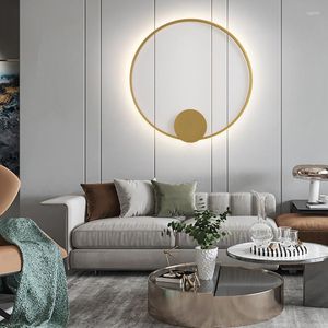 Wall Lamp Indoor Light LED Modern Round Decorative Lighting Fixtures Black/Gold 3-Color Living Room Bedroom Hallway