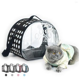 Cat Carriers Space Transparent Carrier Bag Breathable Pet Small Dog Backpack Travel Cage Handbag For Kitten